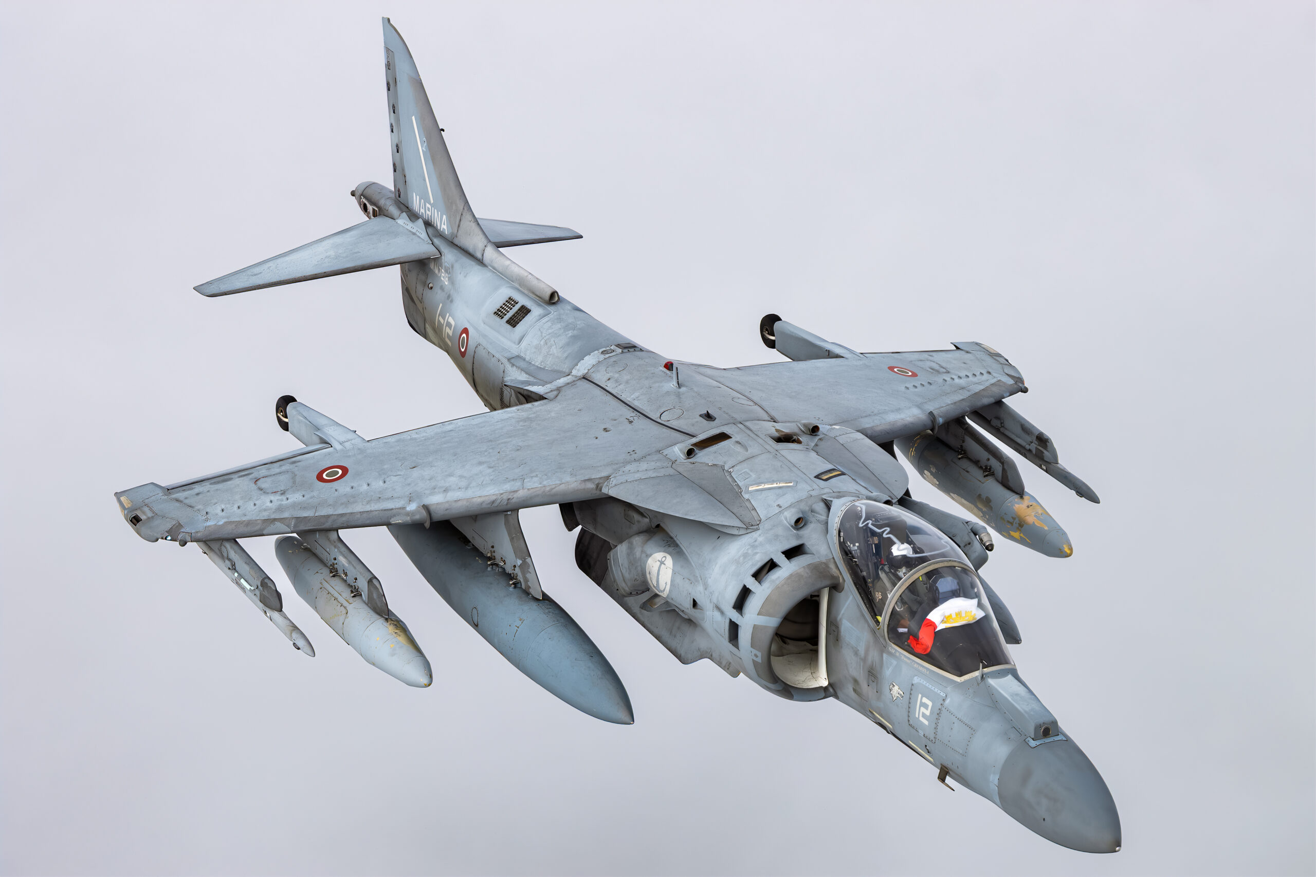Italian Navy AV-8B Harrier II of the Marina Militare in flight at NATO Days