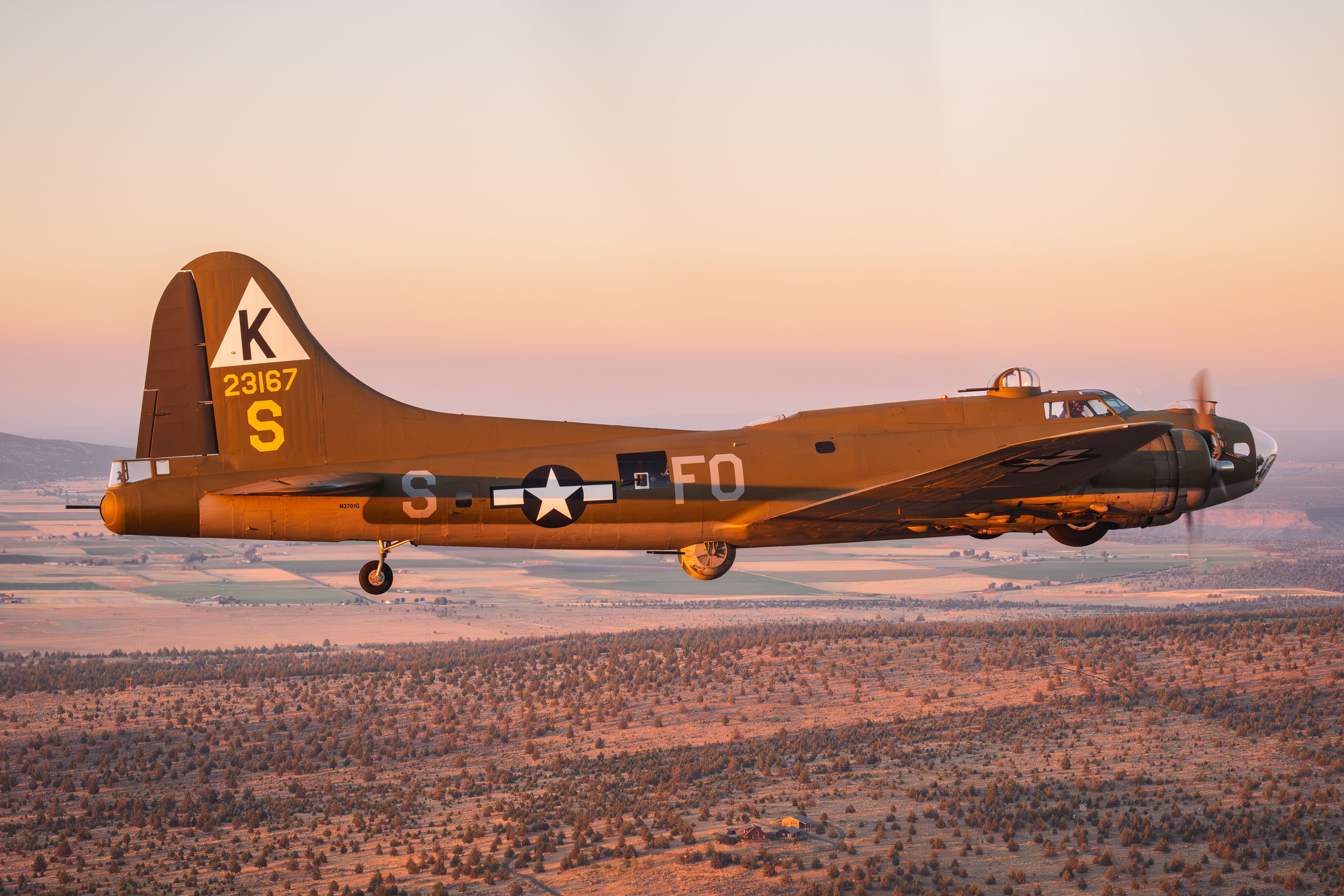 B-17 Flying Fortress Ye Olde Pub in golden evening light