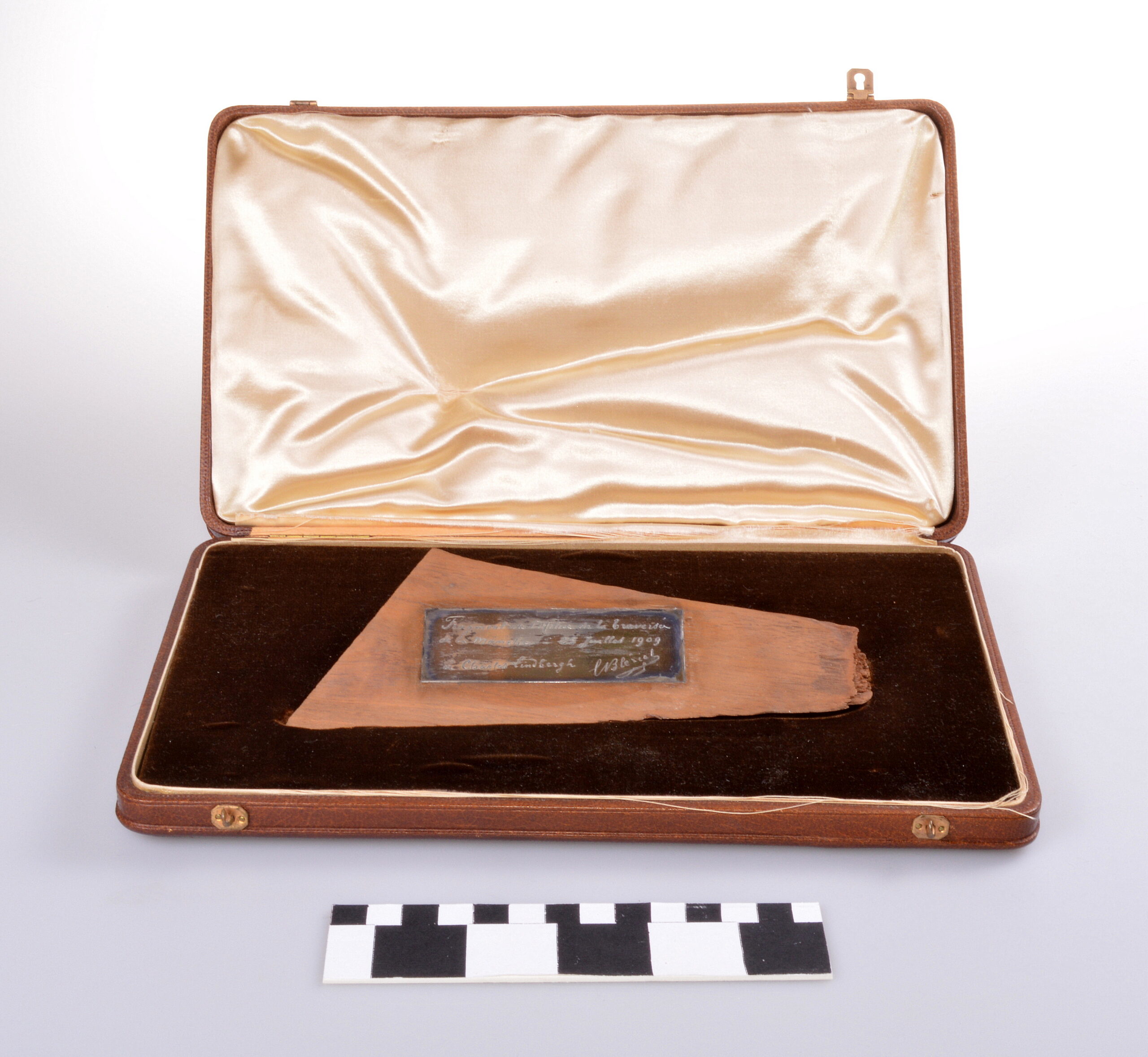 Fragment of Bleriot's propeller presented to Charles Lindbergh in 1927