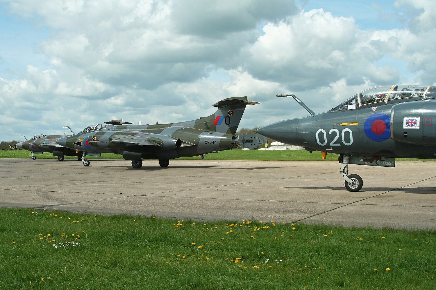 Three preserved Buccaneers running up at Bruntingthorpe