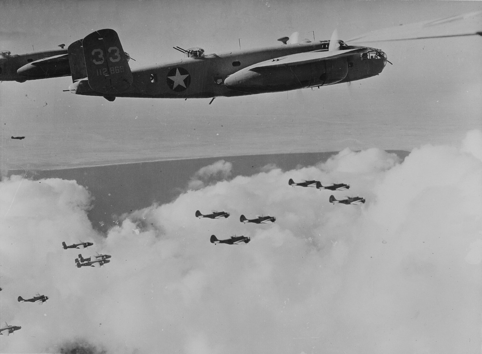 B-25 Mitchell bombers over North Africa, 1943