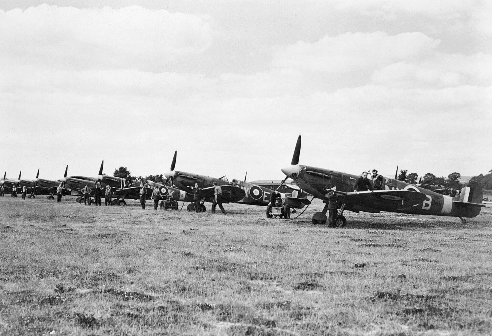 Spitfire Mk VBs of No. 131 Squadron in formation, 1942