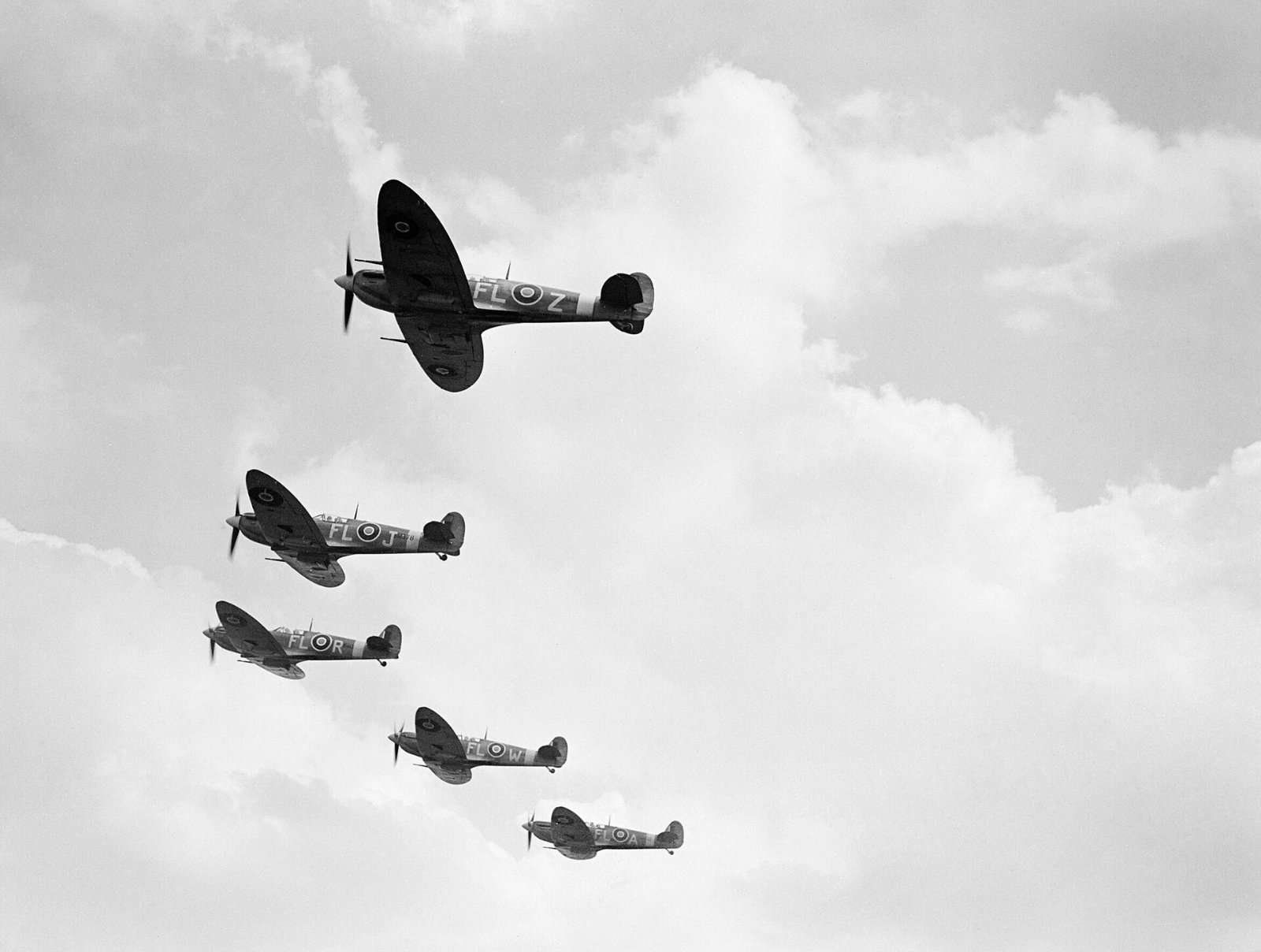 Spitfires of No. 81 Squadron in formation