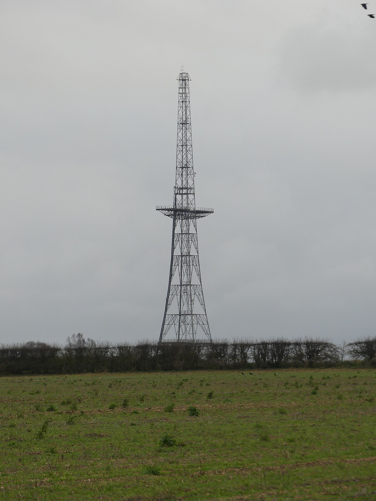 Surviving Chain Home radar transmitter tower at former RAF Stenigot, Lincolnshire