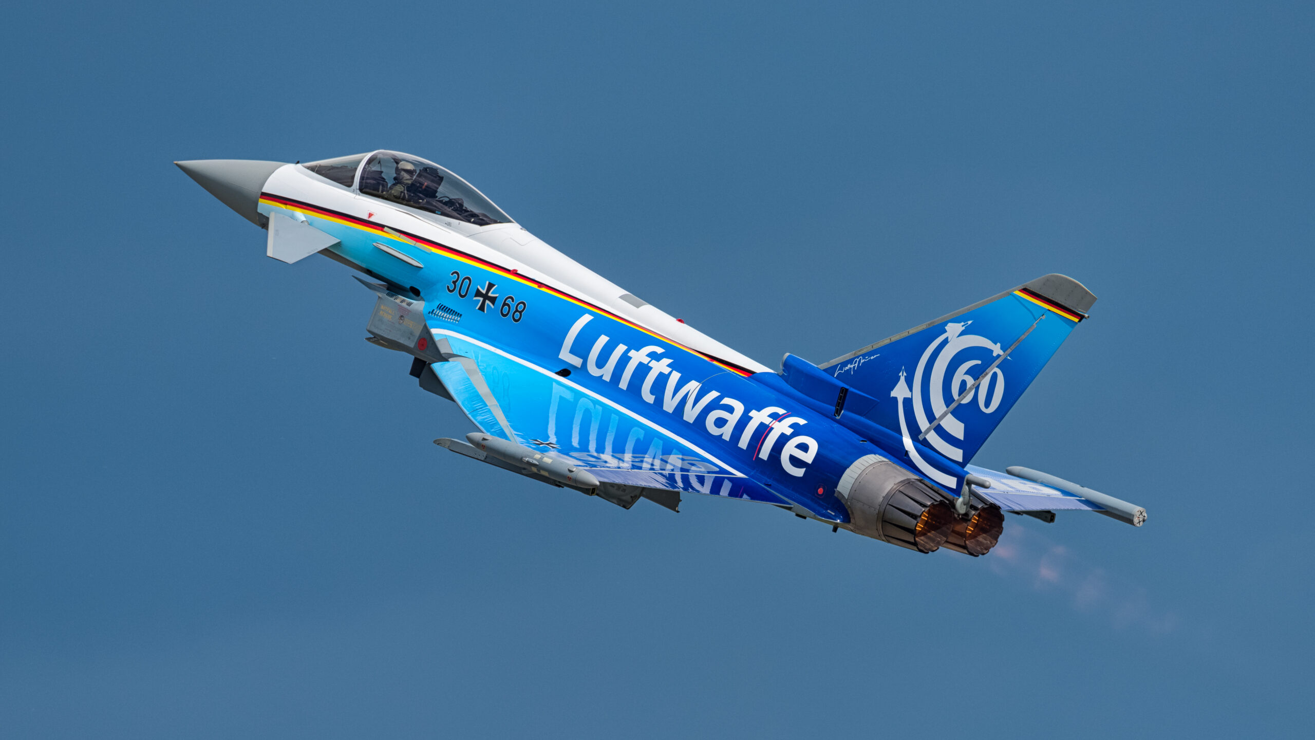 Eurofighter Typhoon photographed with a long telephoto lens at an airshow