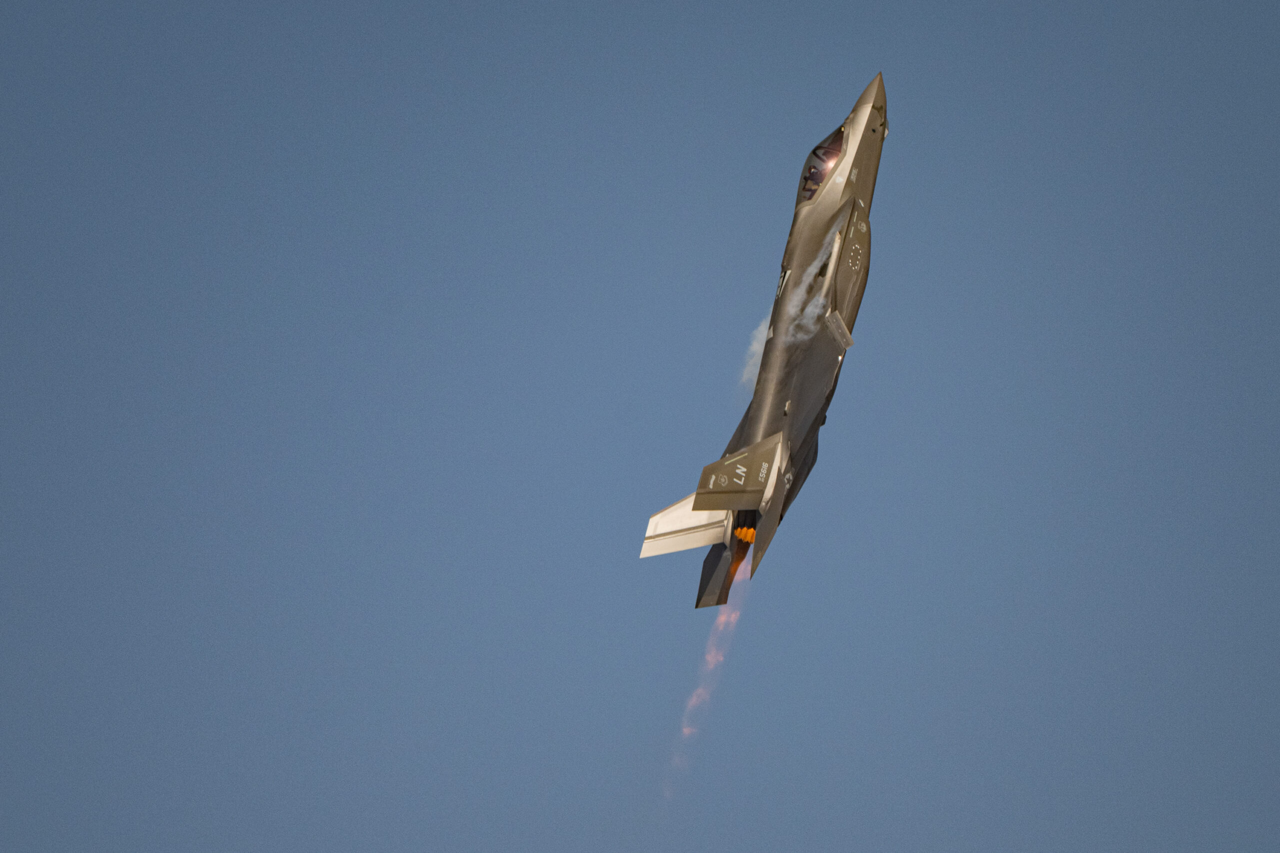 F-35A Lightning II performing a display pass over the Dubai Airshow