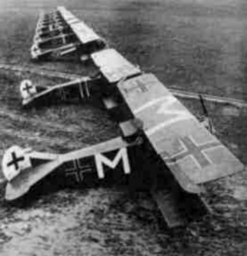 Fokker D.VII fighters of Jasta 72 lined up in France, 1918