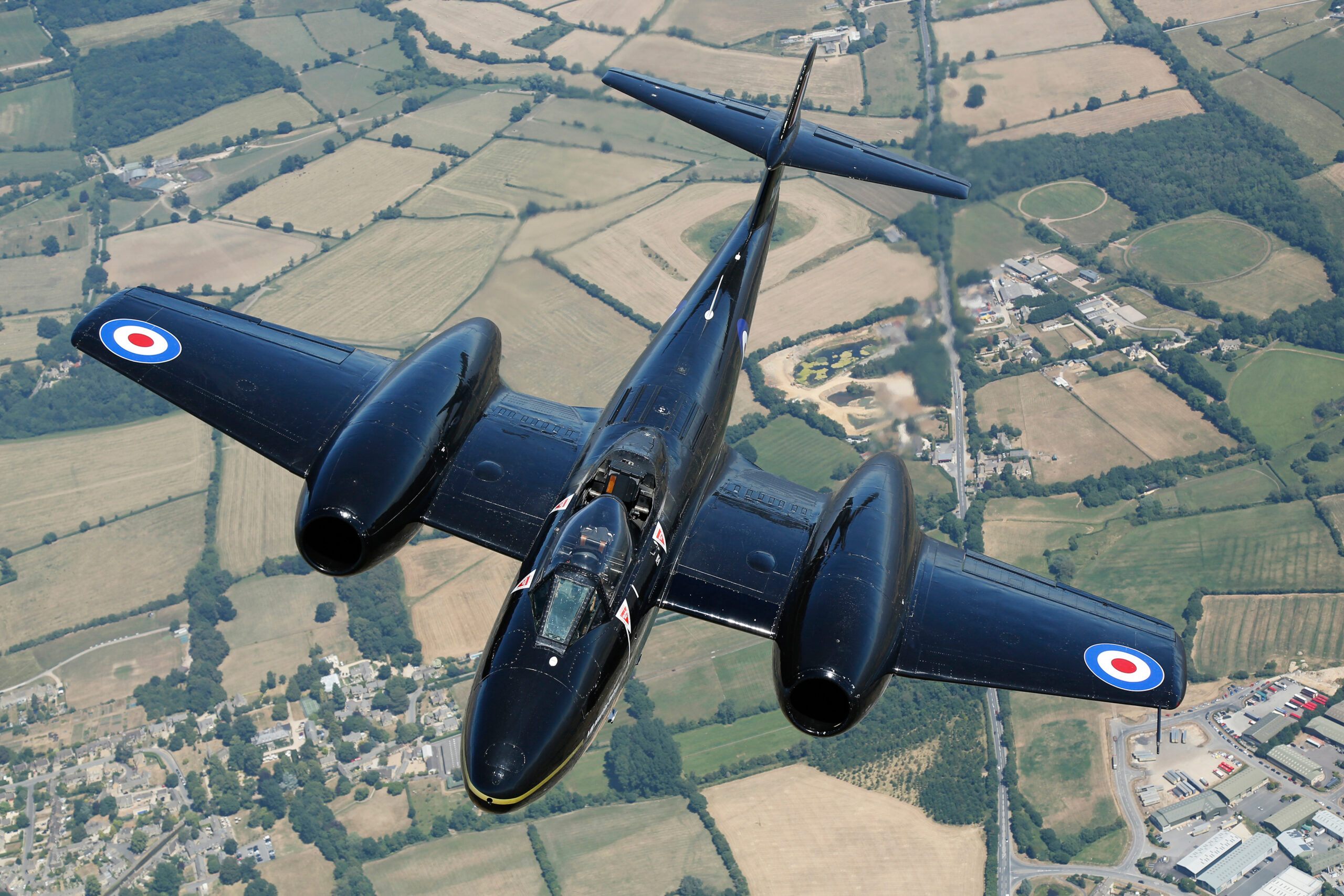 Gloster Meteor T7 WA638 topside air to air