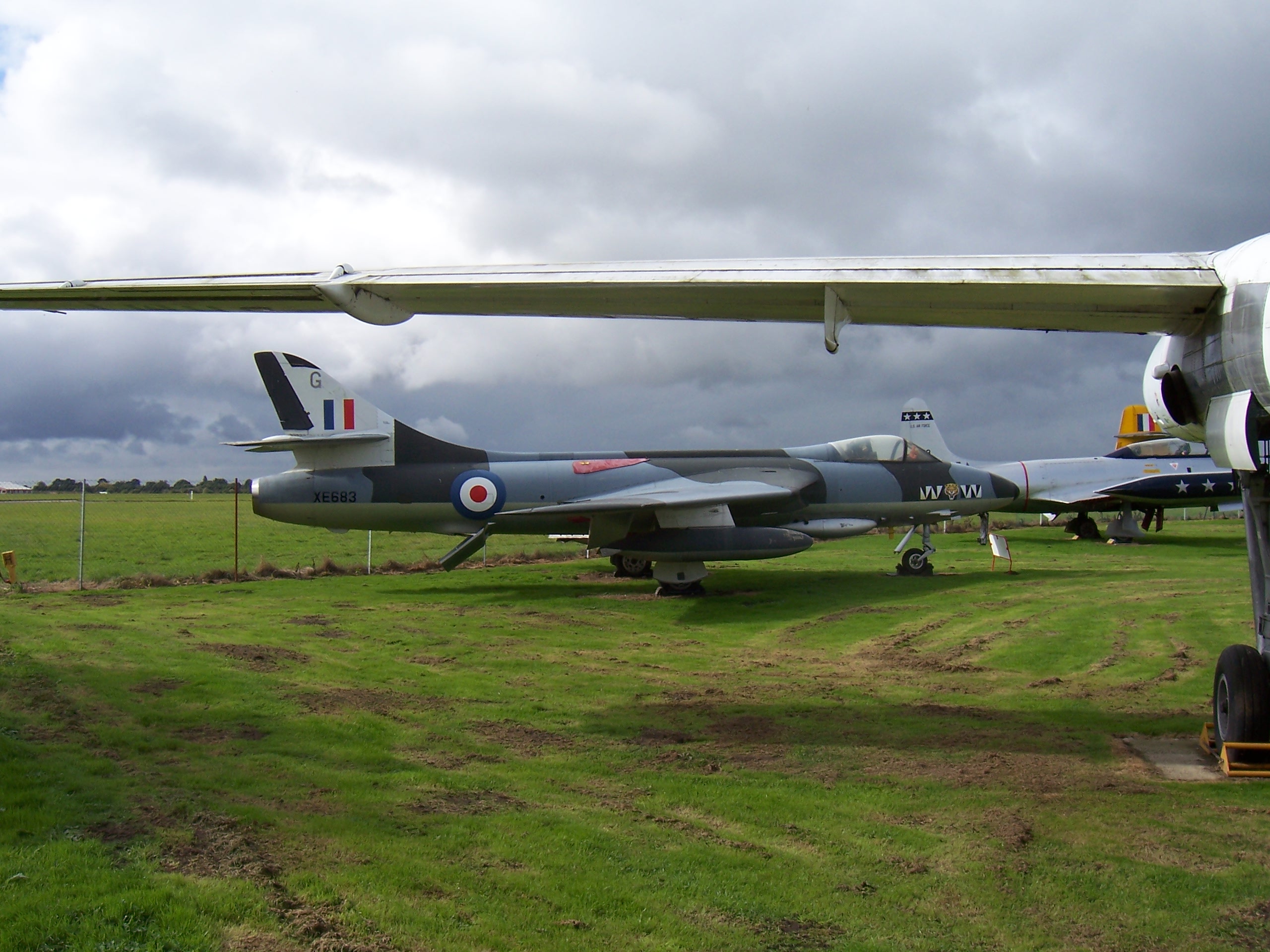 A preserved Hawker Hunter F51 on museum display
