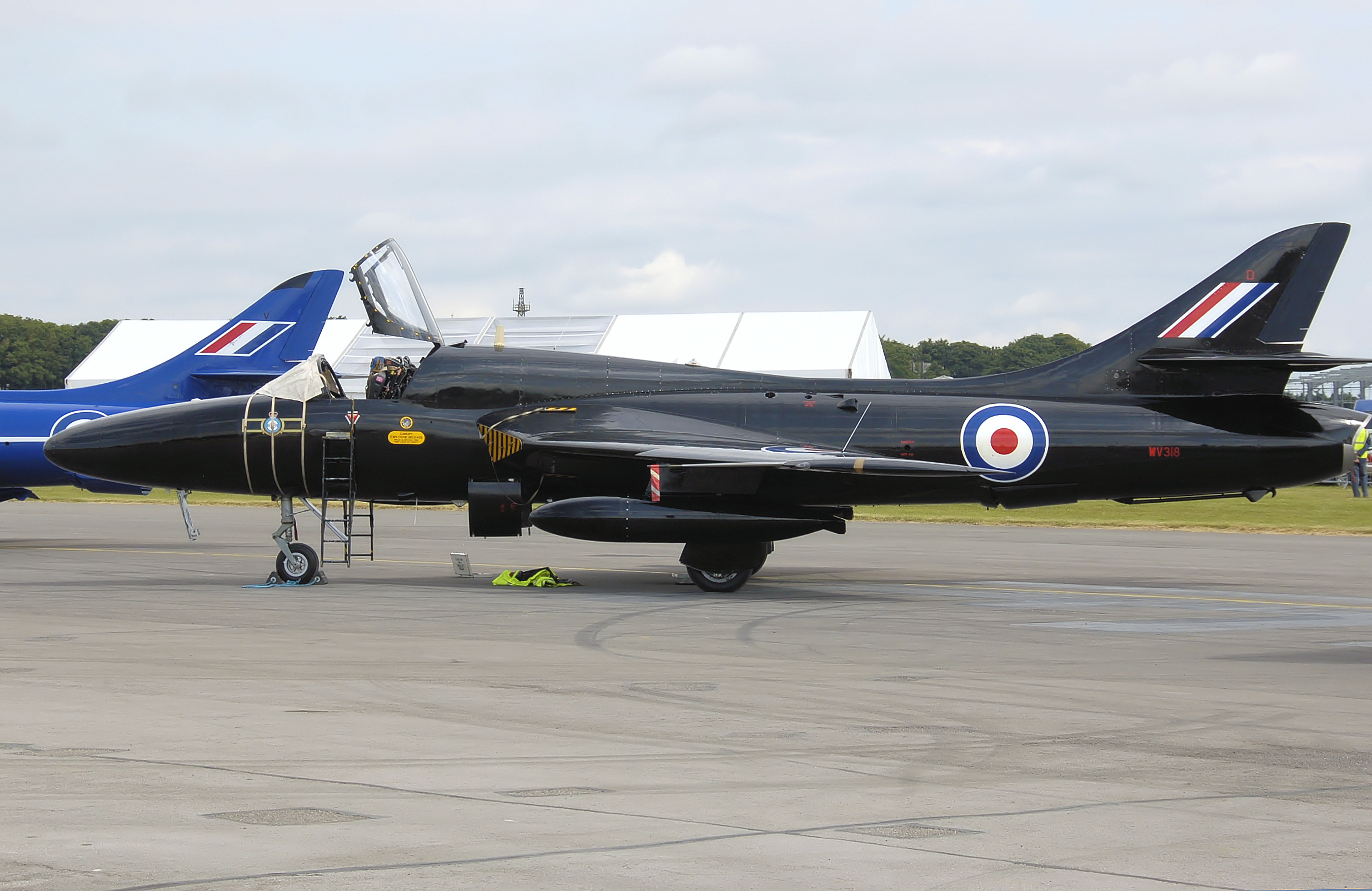 A two-seat Hawker Hunter T.7 trainer, WV318