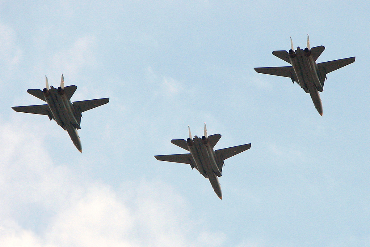 Formation of Iranian Air Force F-14A Tomcats in flight