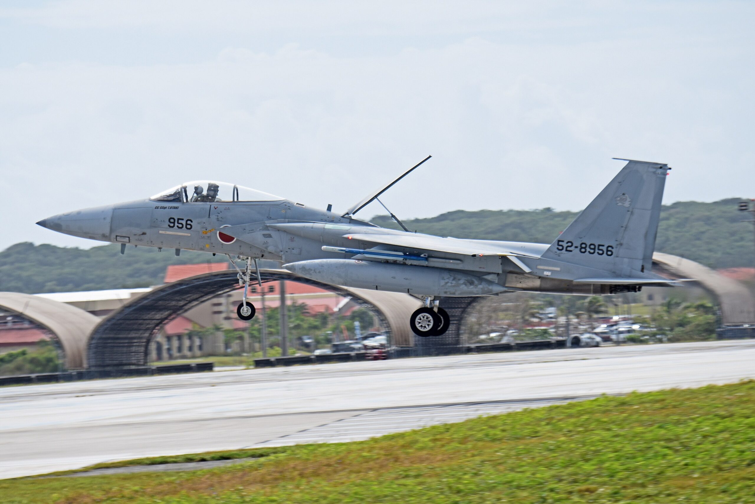 Japan Air Self-Defense Force Mitsubishi F-15J landing at Andersen AFB during Cope North 2020