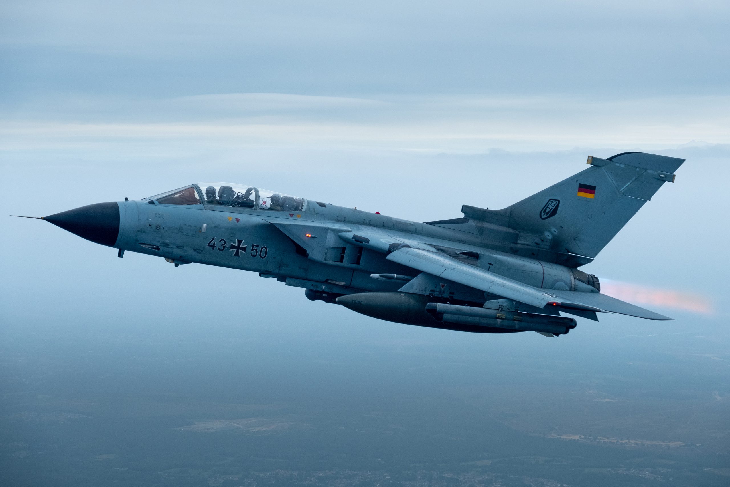 Luftwaffe Tornado IDS 43+50 at dusk with afterburner glowing