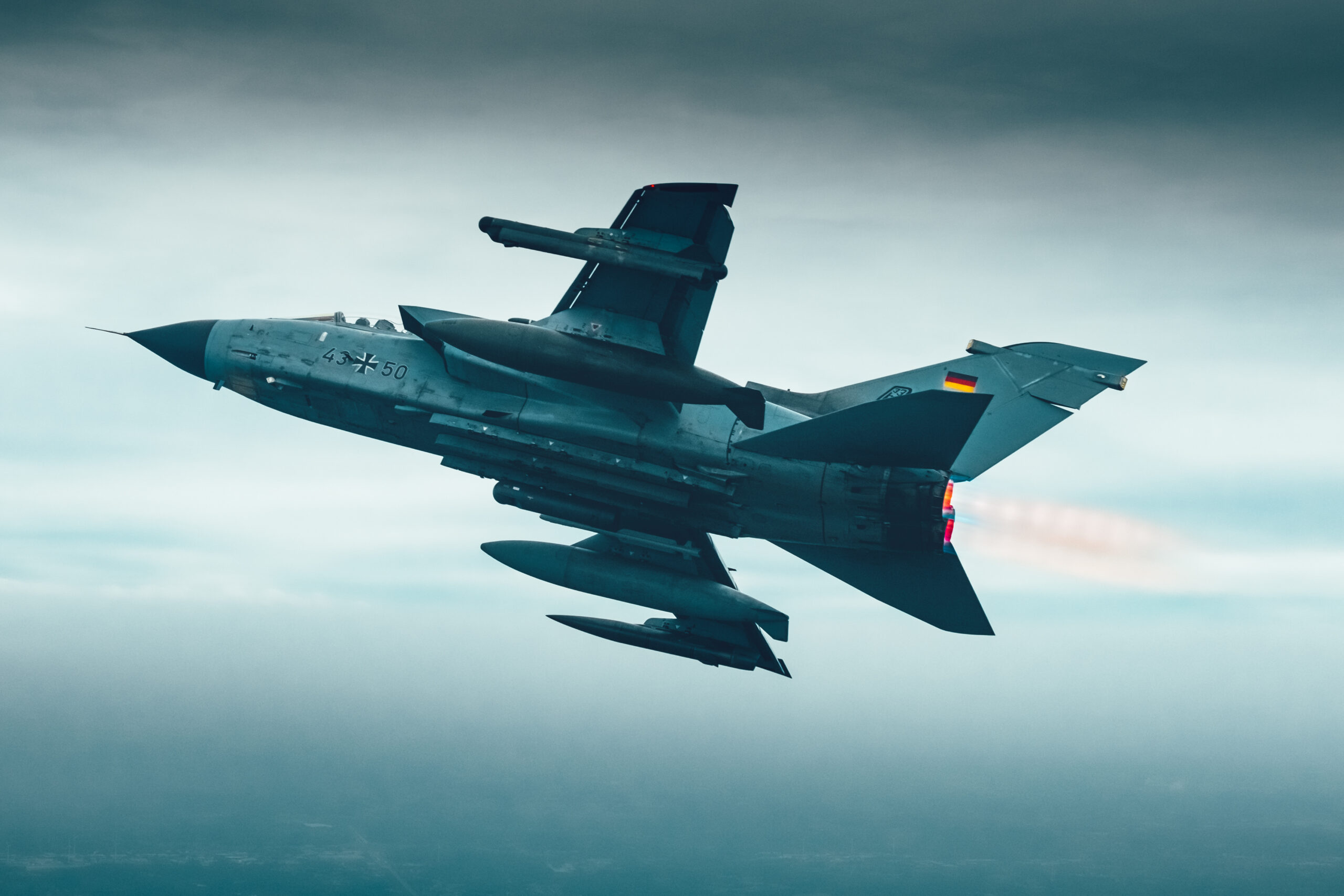 Luftwaffe Panavia Tornado IDS in afterburner in low light