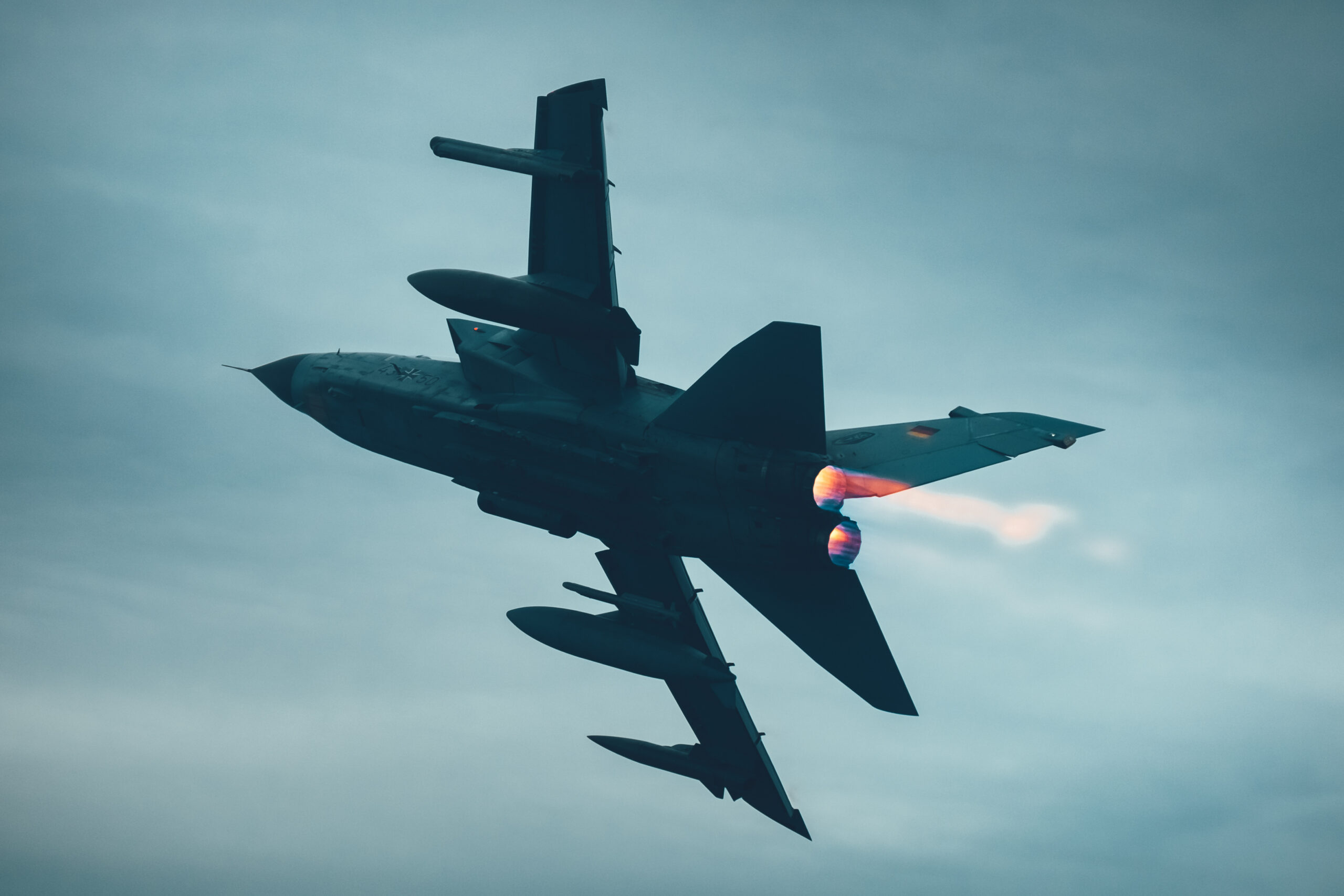 Luftwaffe Panavia Tornado IDS with afterburners lit at dusk
