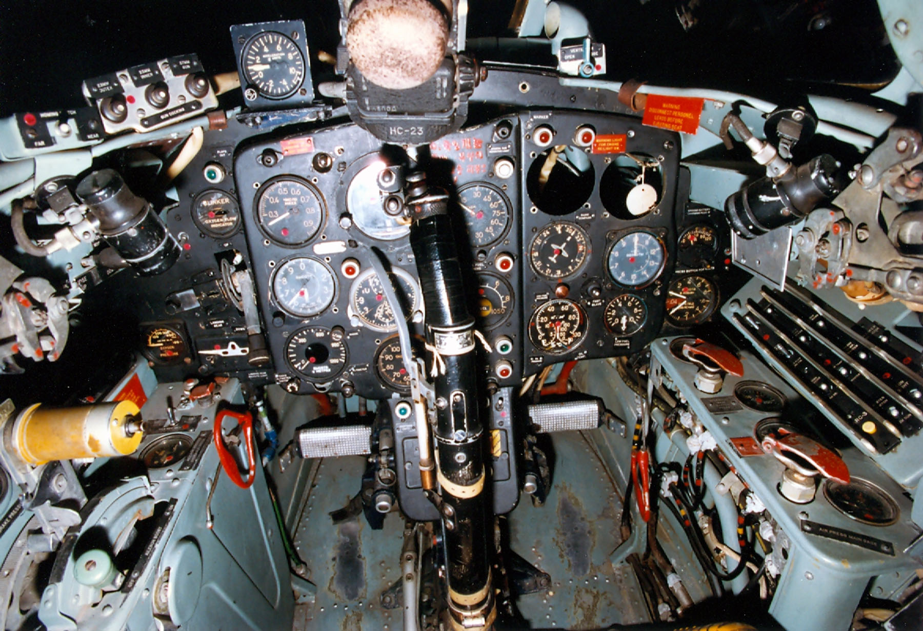 The cockpit of a Mikoyan-Gurevich MiG-15