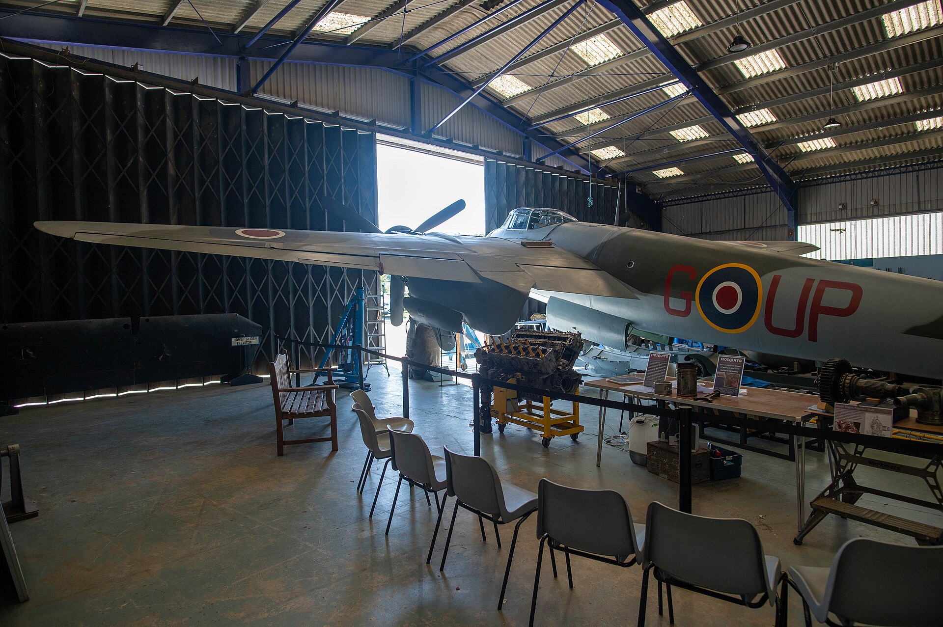 De Havilland Mosquito FB Mk VI preserved at the De Havilland Aircraft Museum, Hertfordshire