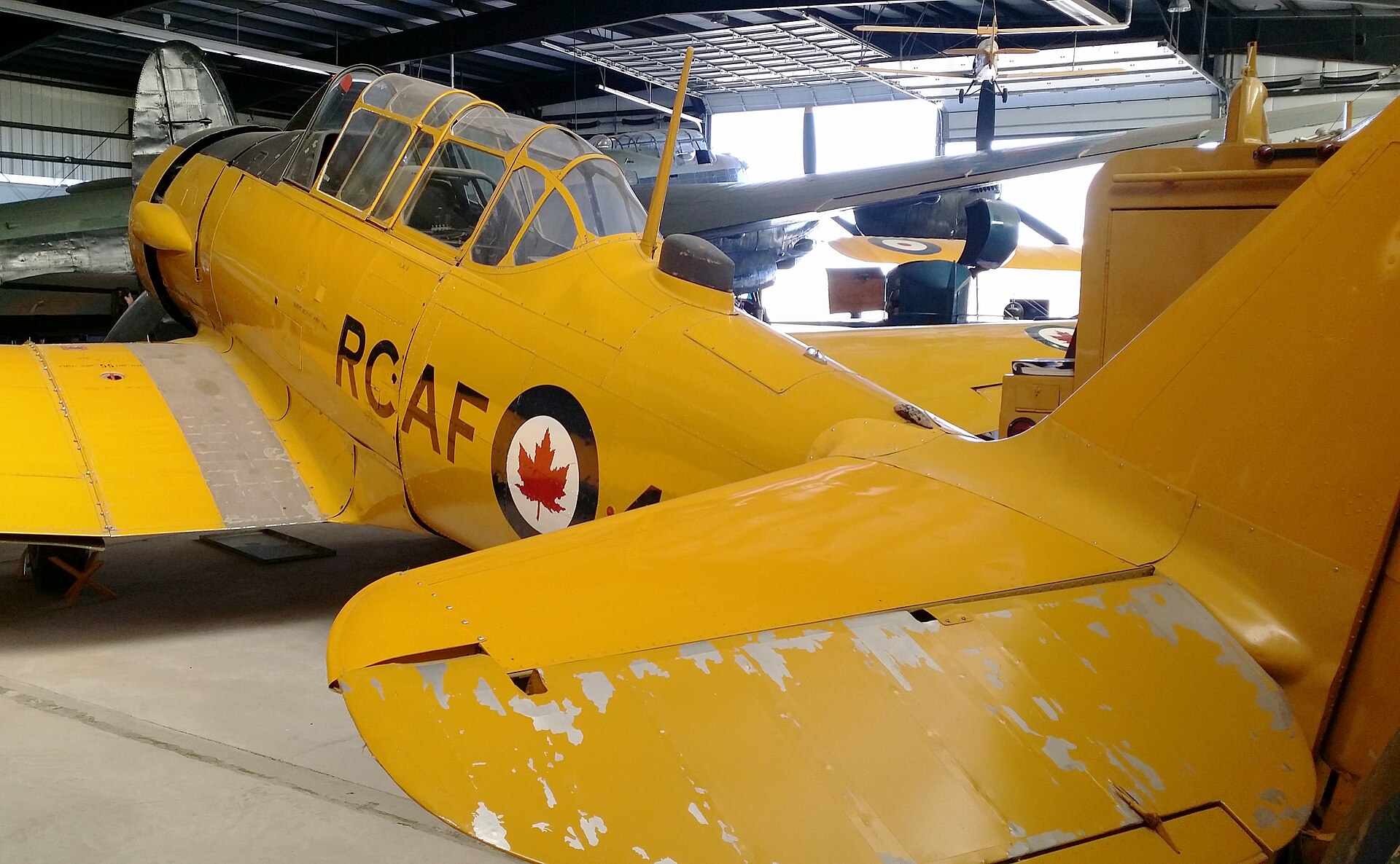 North American Harvard cockpit in a museum