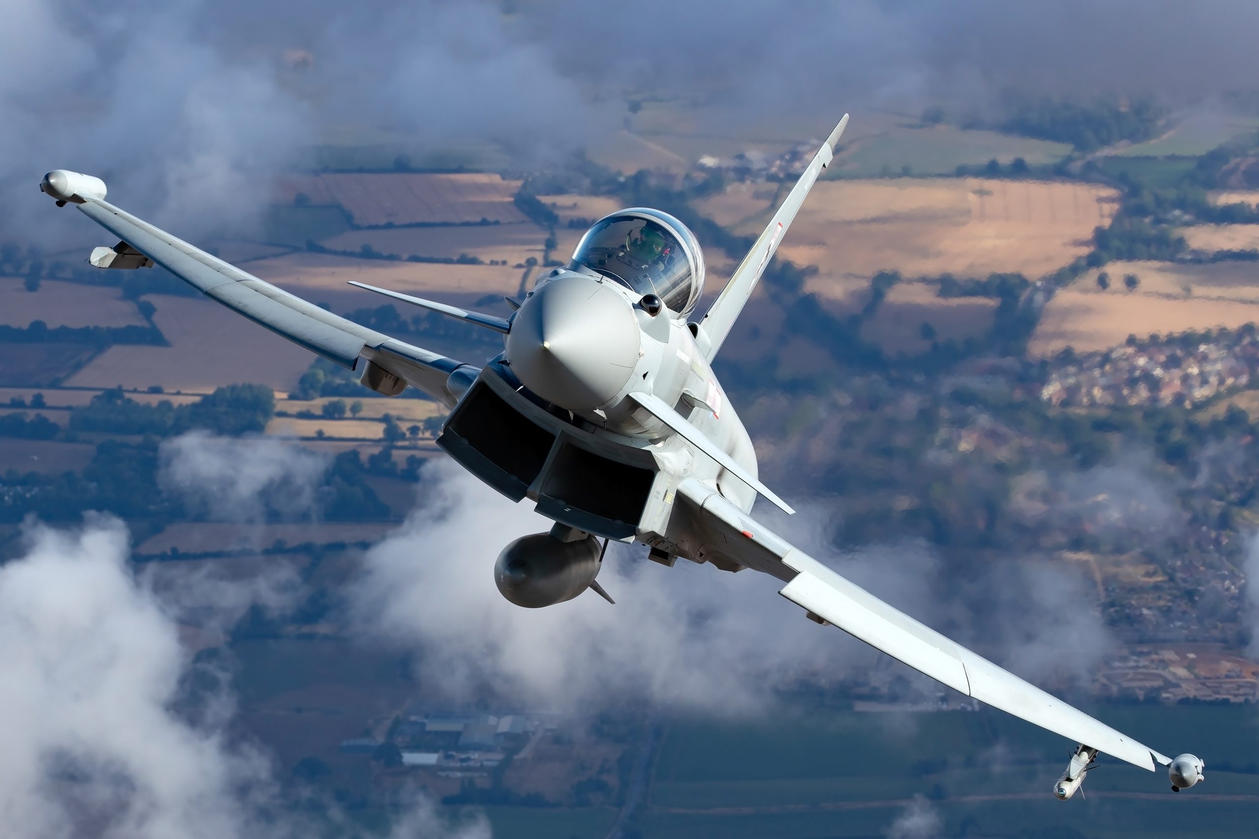 RAF Eurofighter Typhoon FGR4 ZK324 head-on at close range at RIAT
