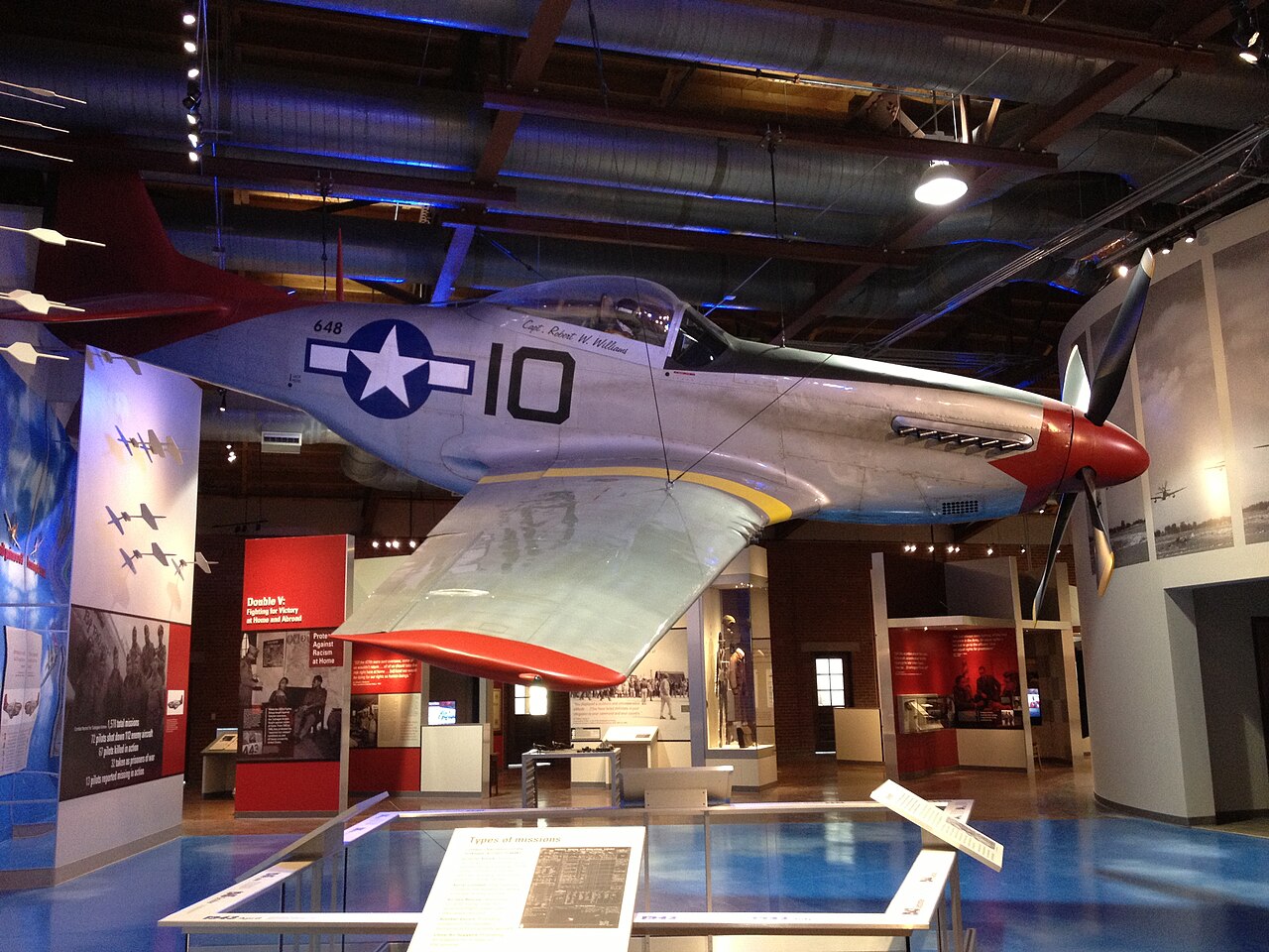 Red-tailed P-51 Mustang in Tuskegee Airmen colours