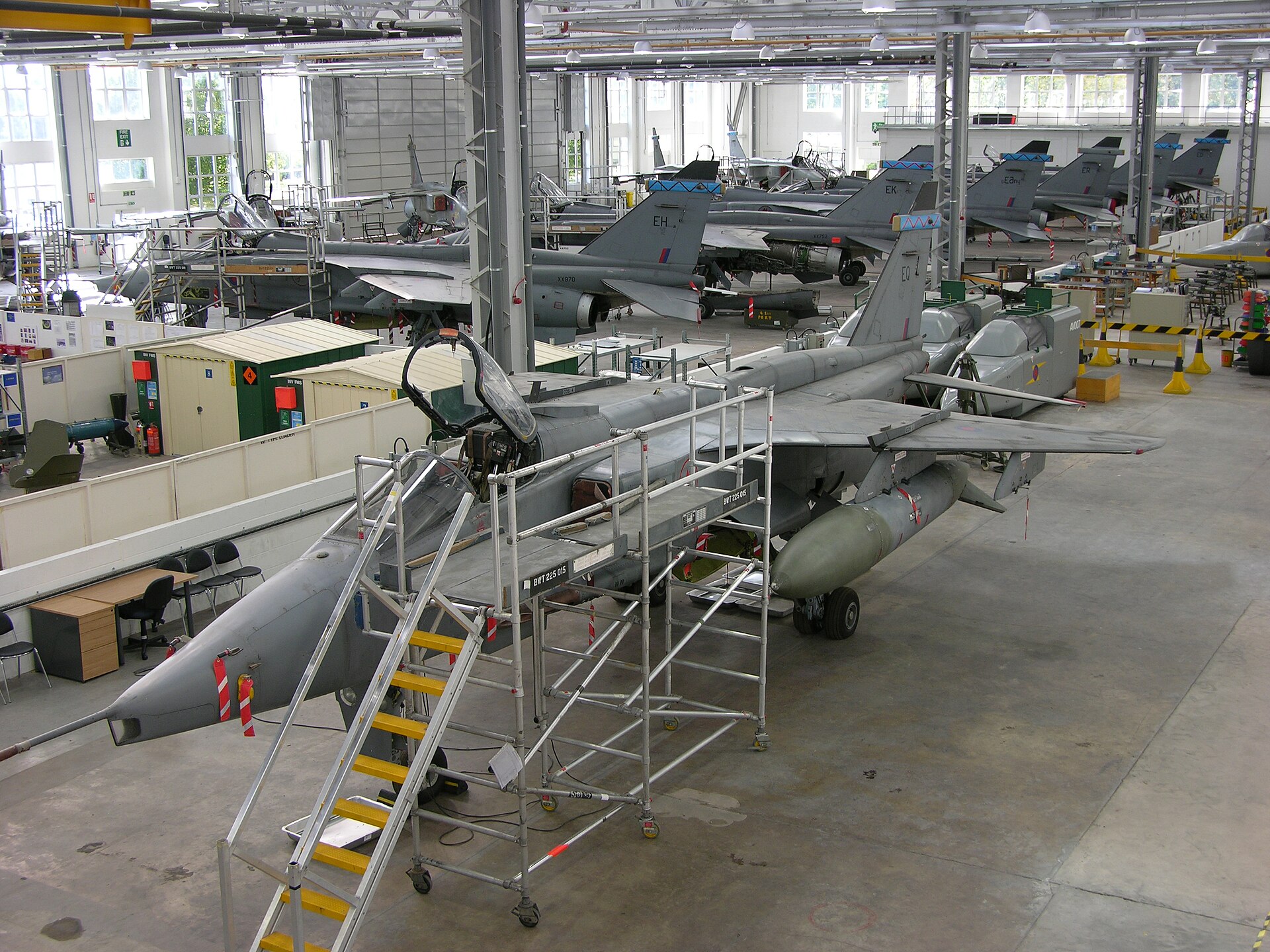 Retired RAF SEPECAT Jaguar GR3As at RAF Cosford