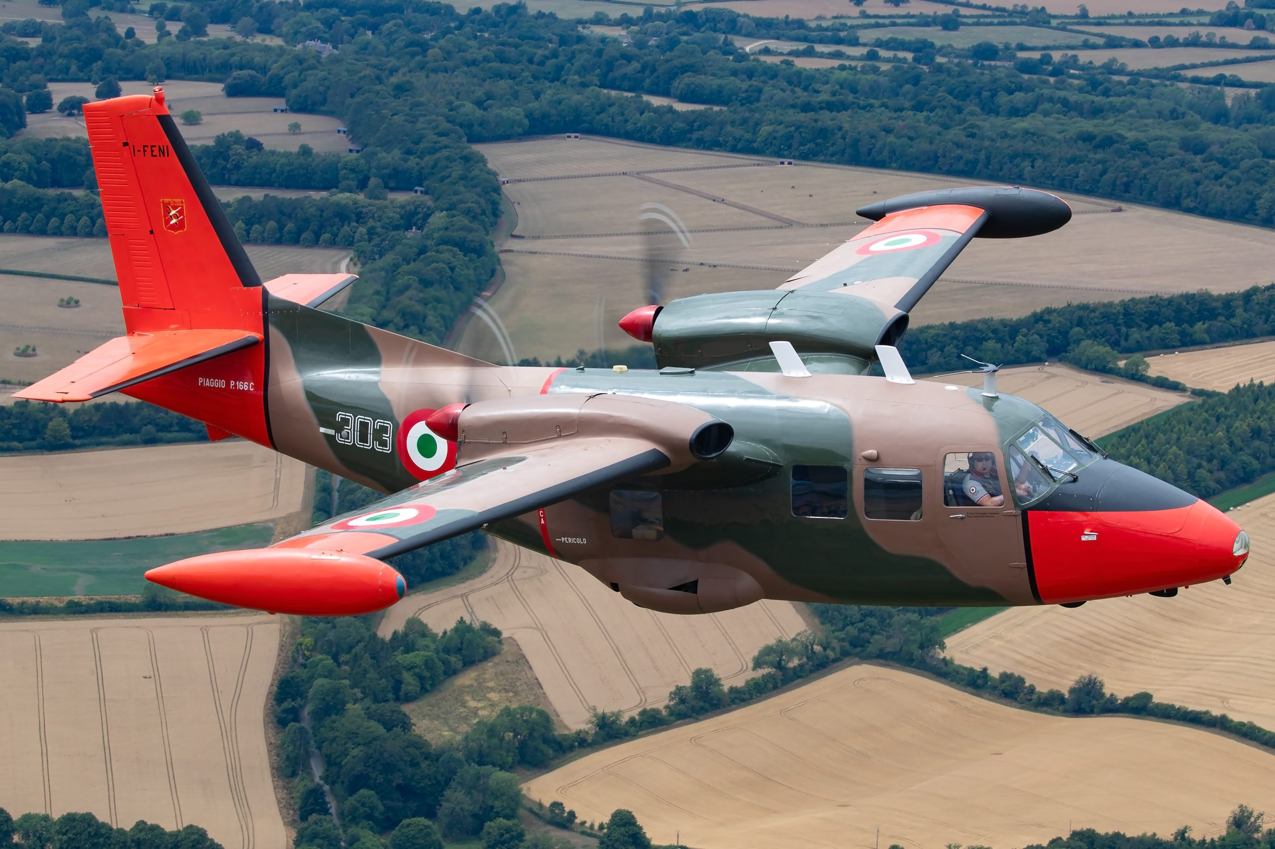 Italian Air Force Piaggio P-166 utility aircraft photographed air to air