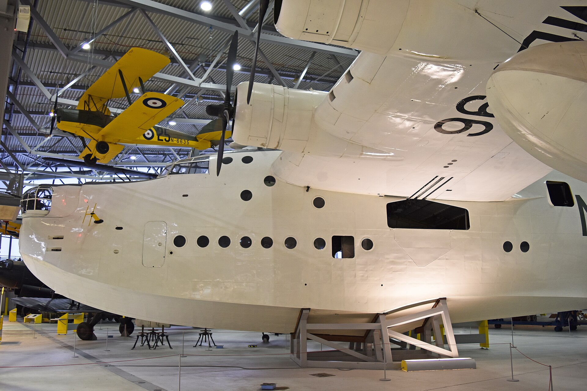 Short Sunderland flying boat preserved indoors at Duxford