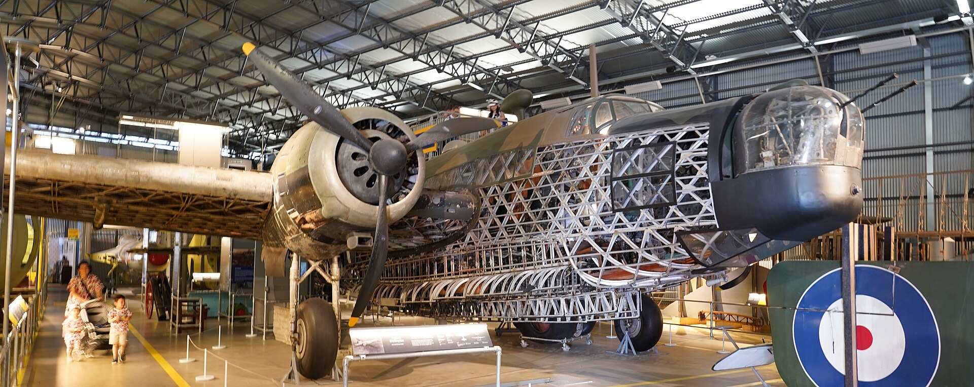 Vickers Wellington Mk IA N2980 R for Robert with exposed geodetic framework at Brooklands Museum