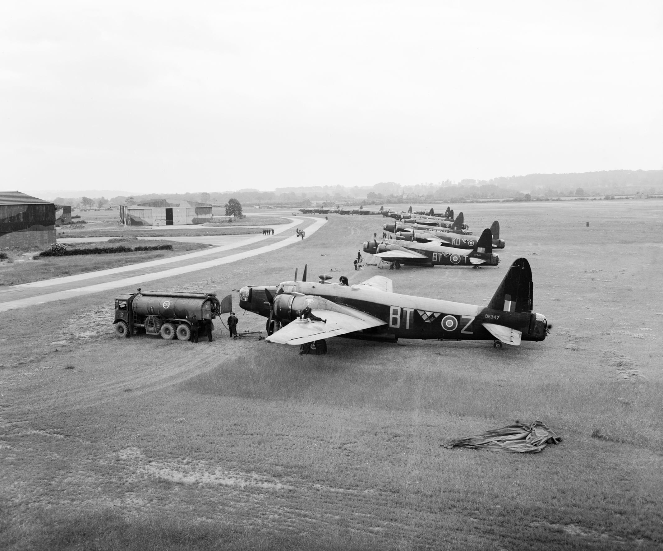 Wellington Mk III bombers of No. 30 Operational Training Unit at Hixon in 1943