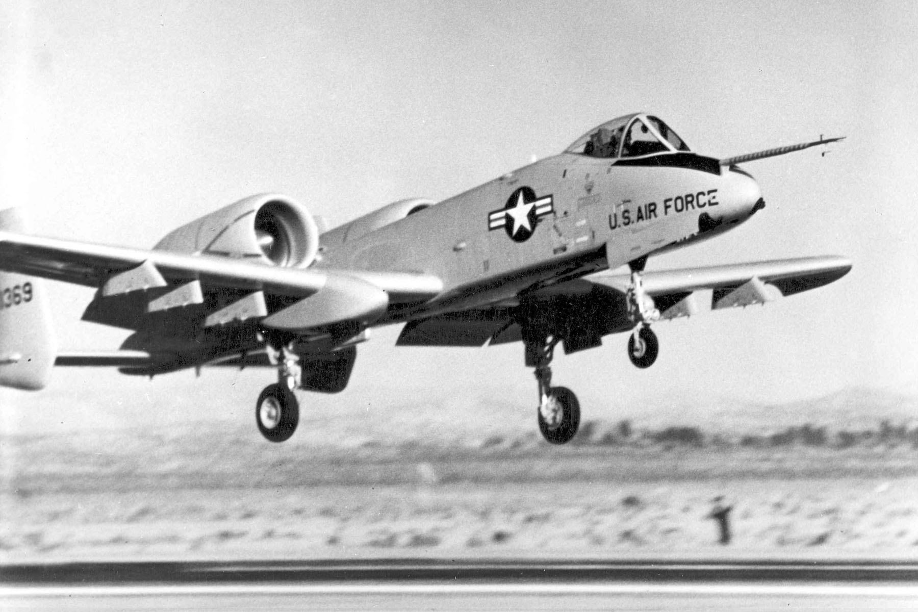 YA-10A prototype of the U.S. Air Force during early flight testing in the 1970s