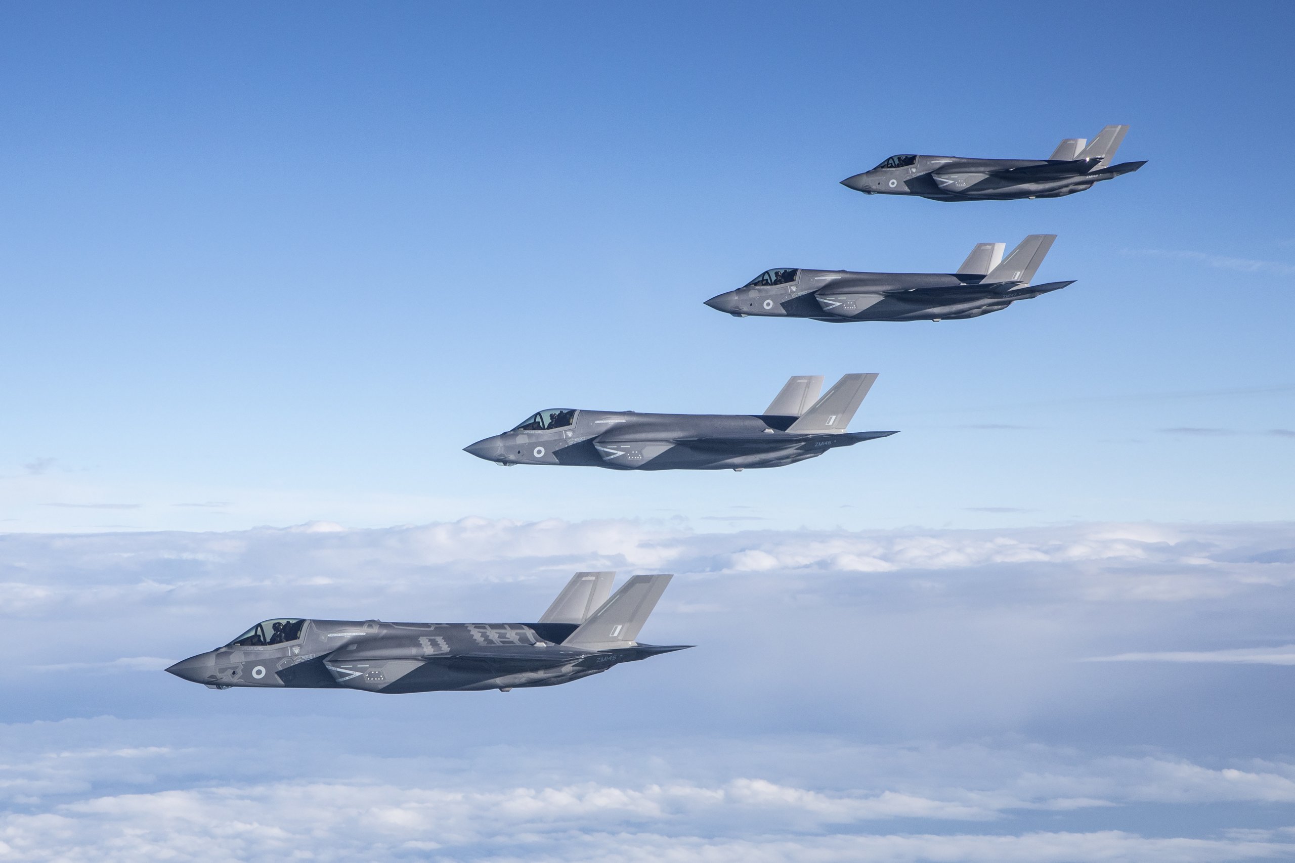617 Squadron F-35B Lightnings arrive at RAF Marham in 2018