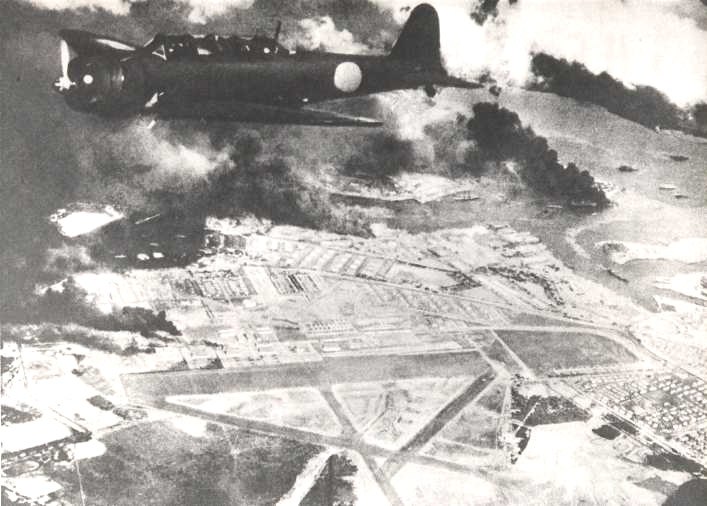 Nakajima B5N torpedo bomber photographed above Hickam Field on 7 December 1941