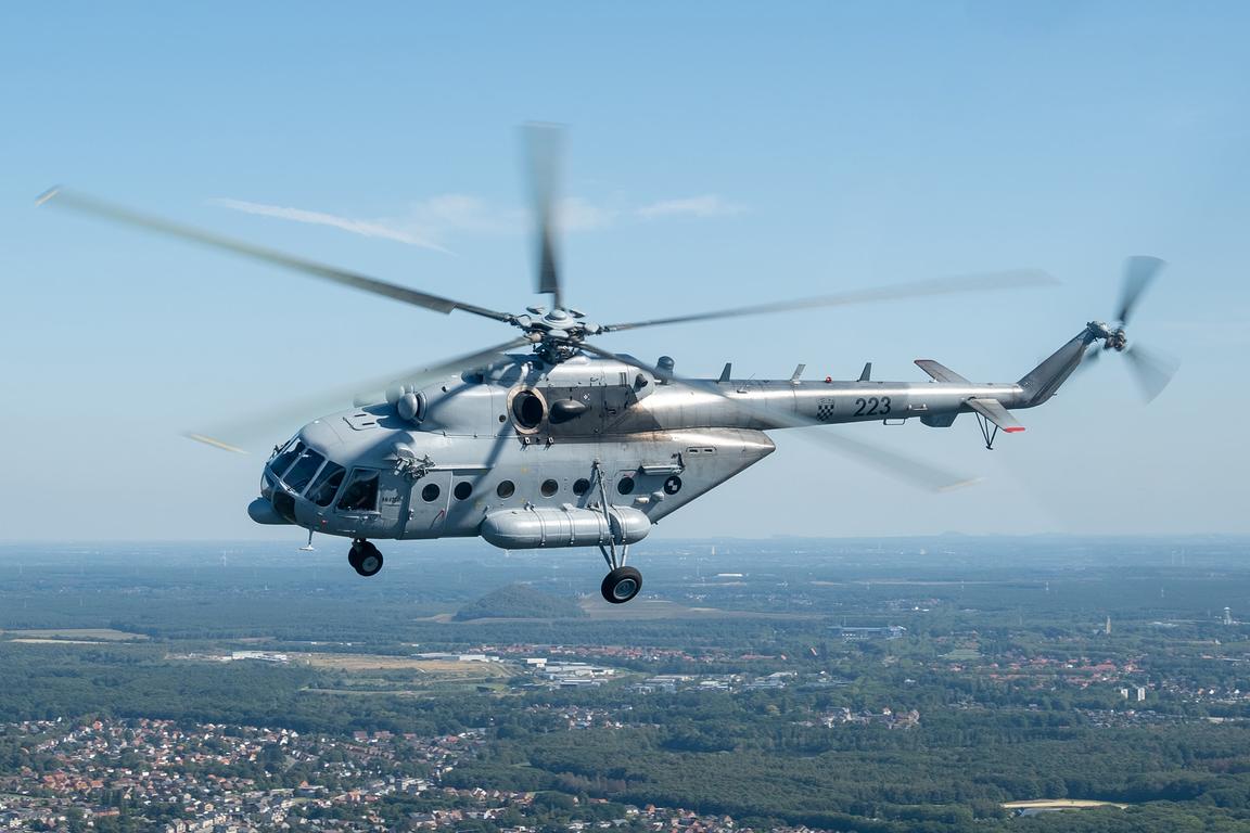 Croatian Air Force Mi-171Sh 223 in flight, air to air