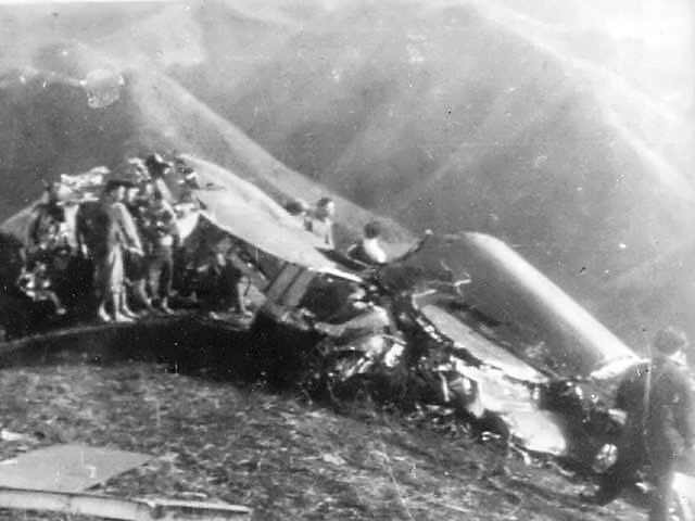 The wreckage of Doolittle’s B-25 40-2344 on a Chinese mountainside after the raid