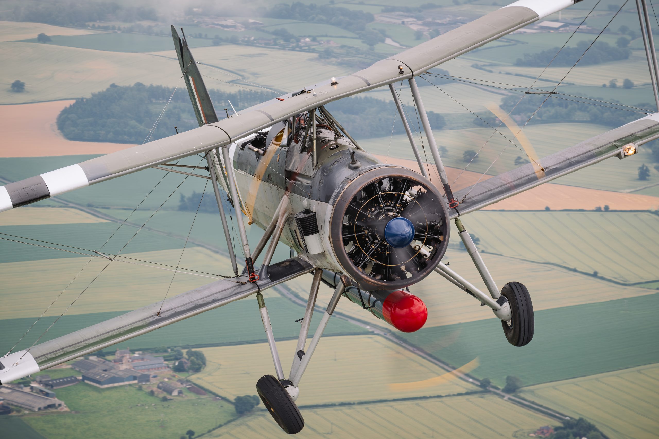 Fairey Swordfish W5856 close front quarter showing the Pegasus engine, air to air