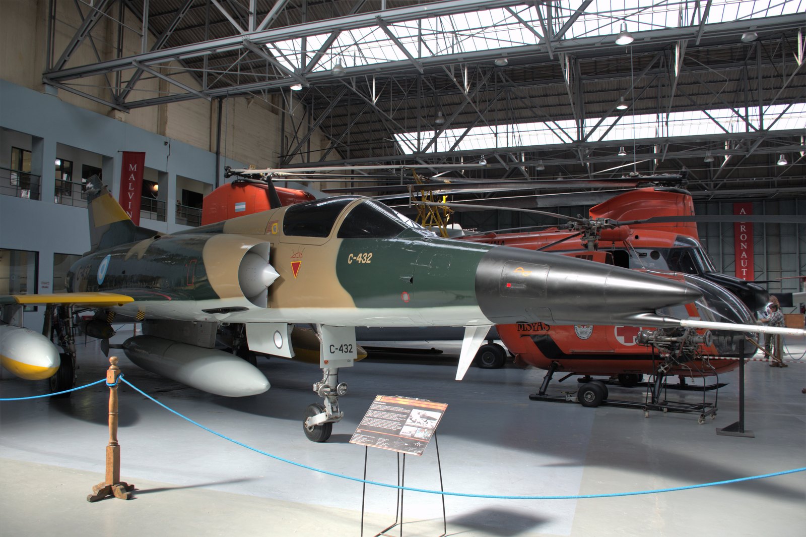 IAI Dagger C-432 in Argentine Air Force camouflage preserved indoors at the Museo Nacional de Aeronautica
