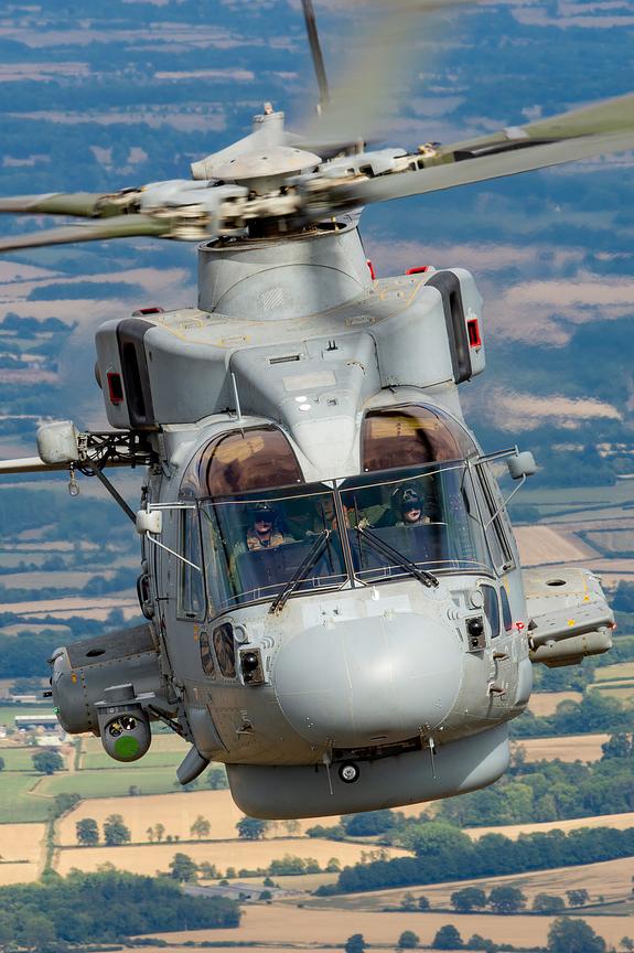 Royal Navy Merlin HM2 ZH832 head on, air to air