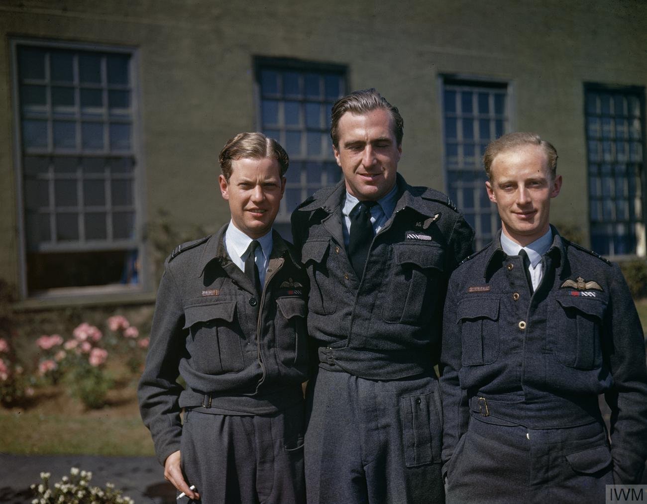 617 Squadron aircrew at Scampton in colour, July 1943