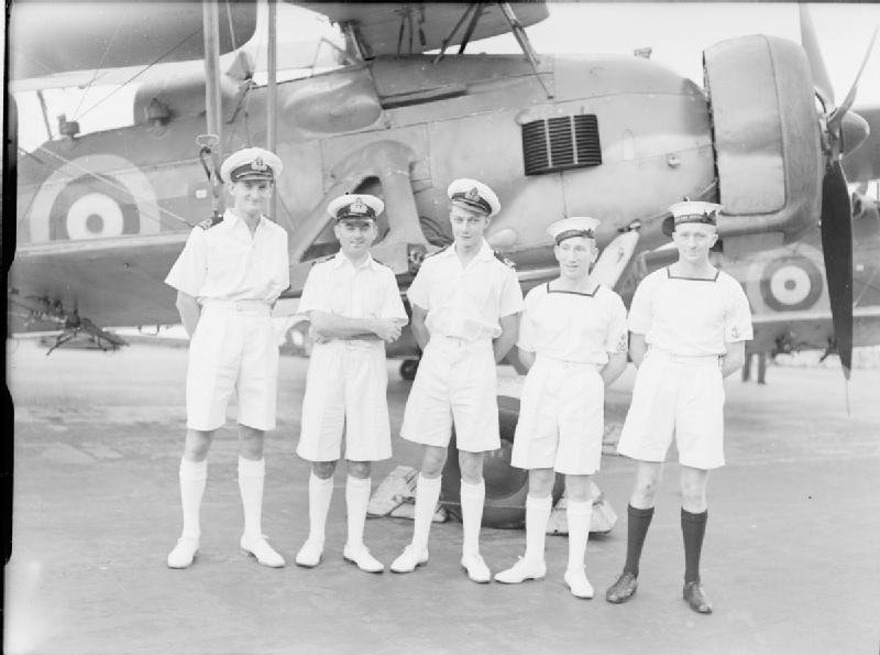 Royal Navy Swordfish aircrew decorated after the Bismarck action, 1941