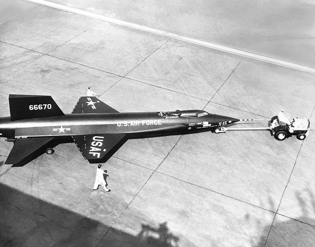 The first North American X-15 at its factory rollout in Inglewood, California, in October 1958
