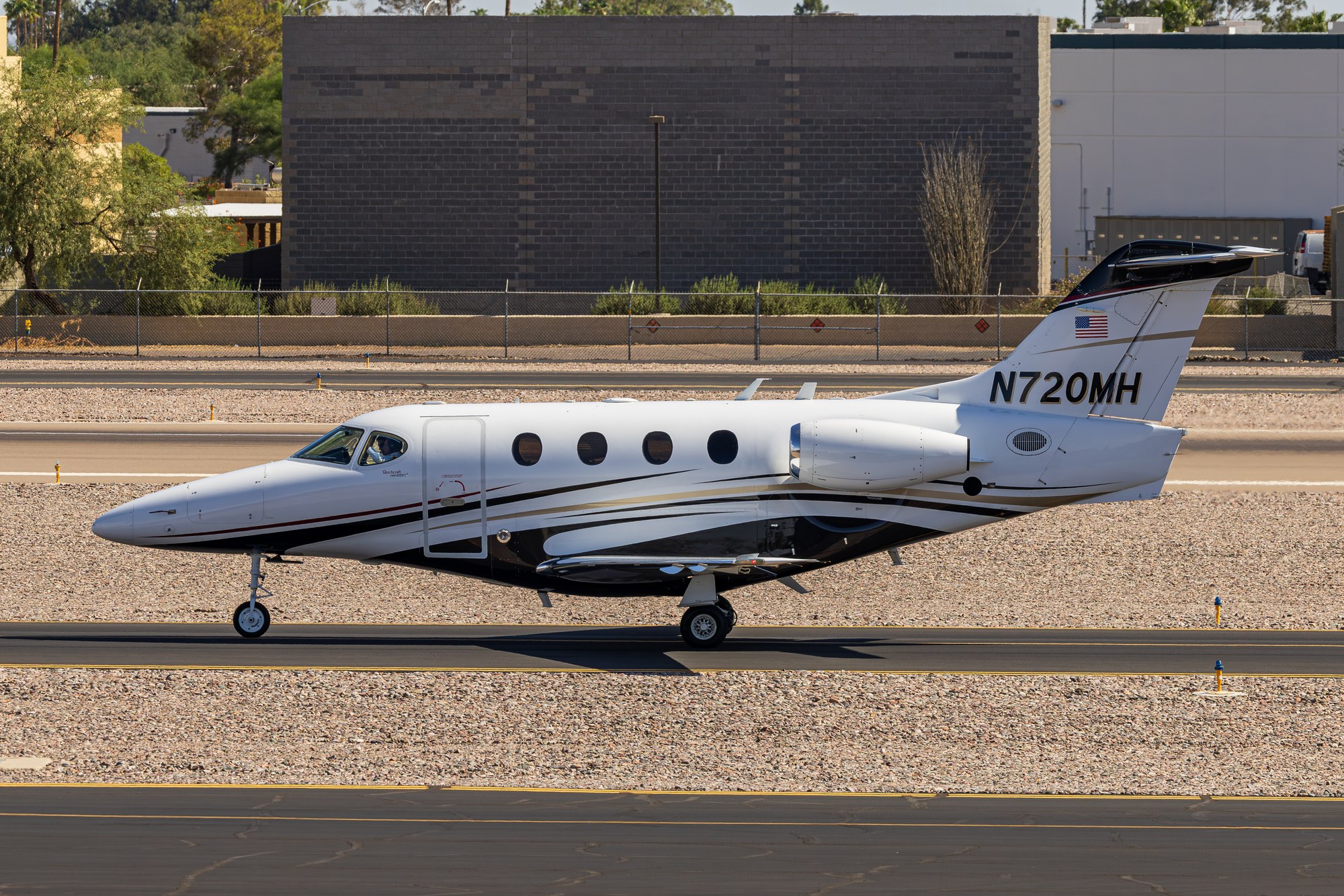 Beechcraft Premier N720MH taxiing at Scottsdale Airport